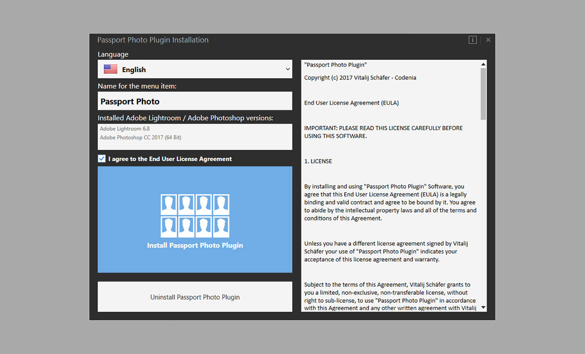 Passport Photo Plugin Installation